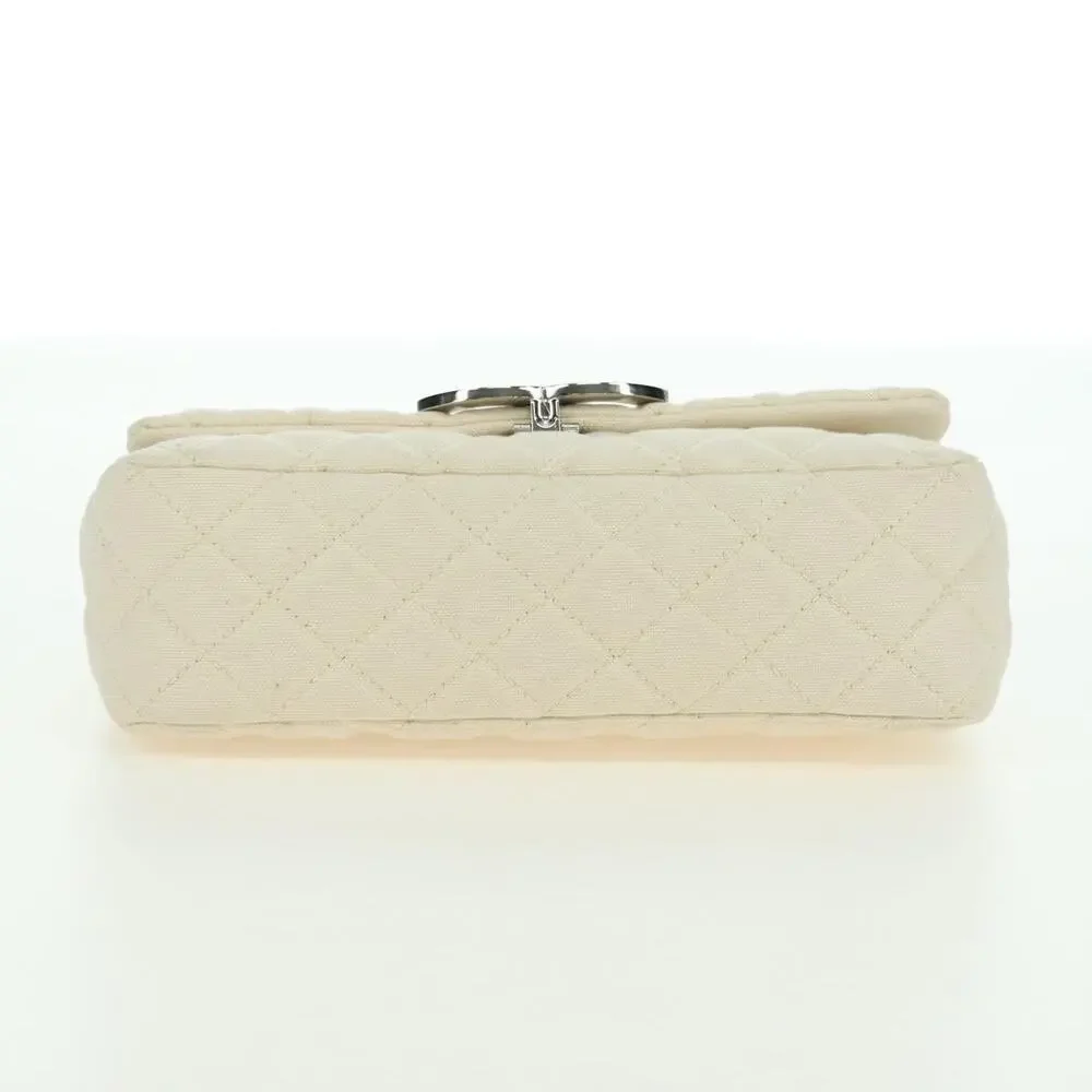 Chanel Matelasse Canvas Chain Shoulder Bag White